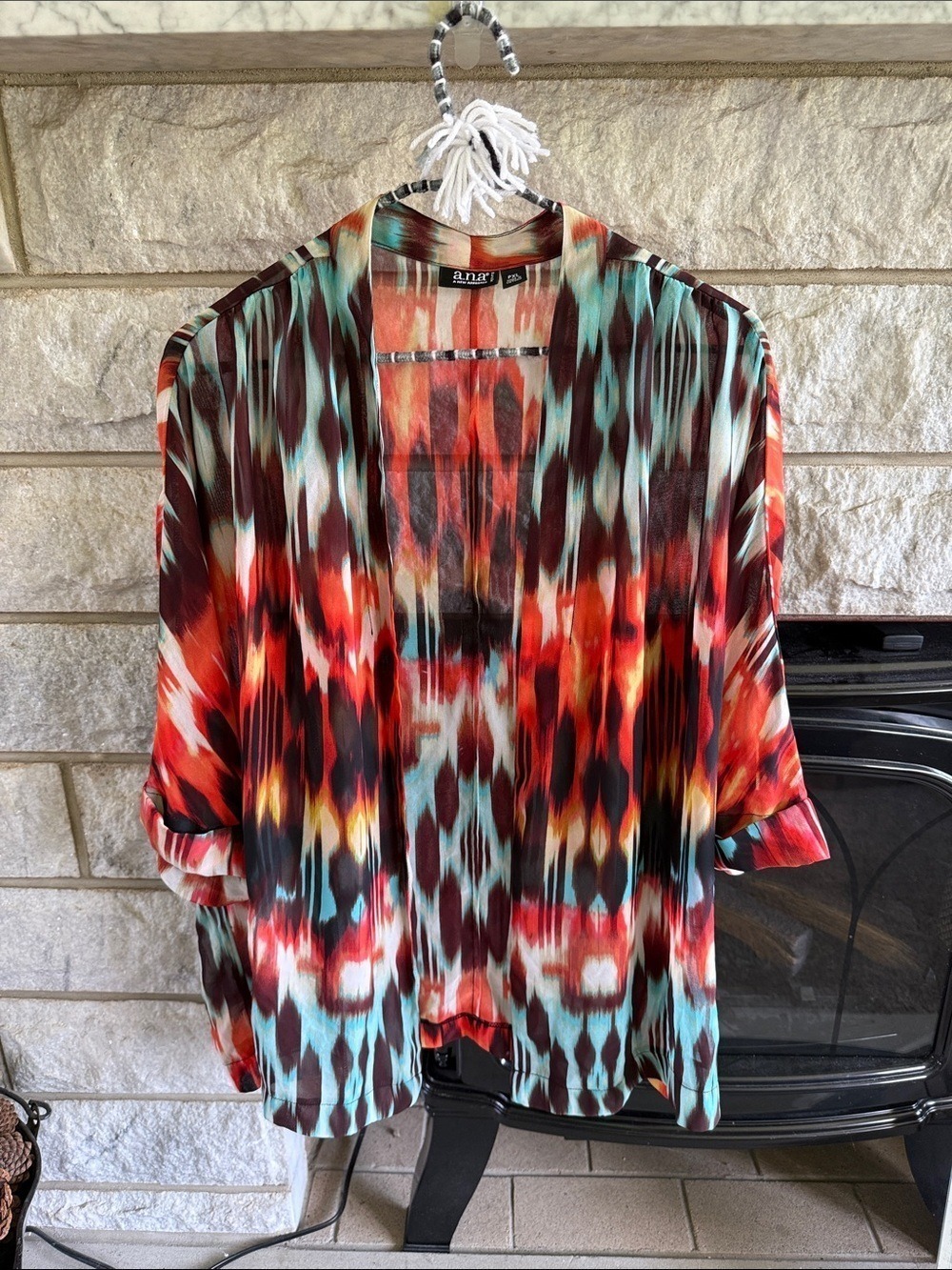 ana petite XL open front sheer cardigan
